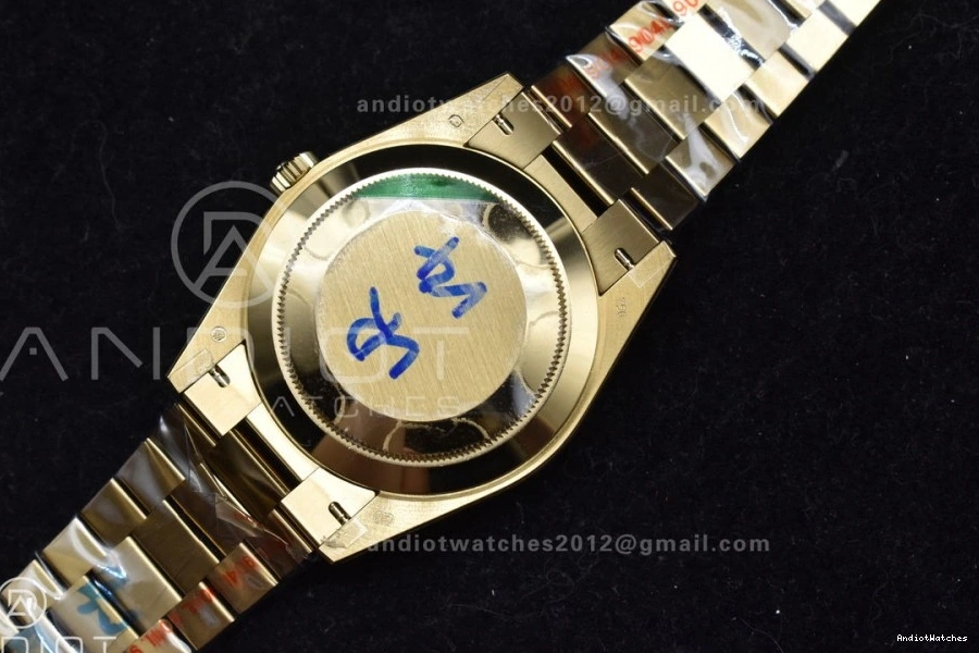 GMF 904L Diamond A3255 Gain YG 723 DayDate President On Weight GoAnywhere Markers Gold Dial Steel 40 V Bracelet 1021